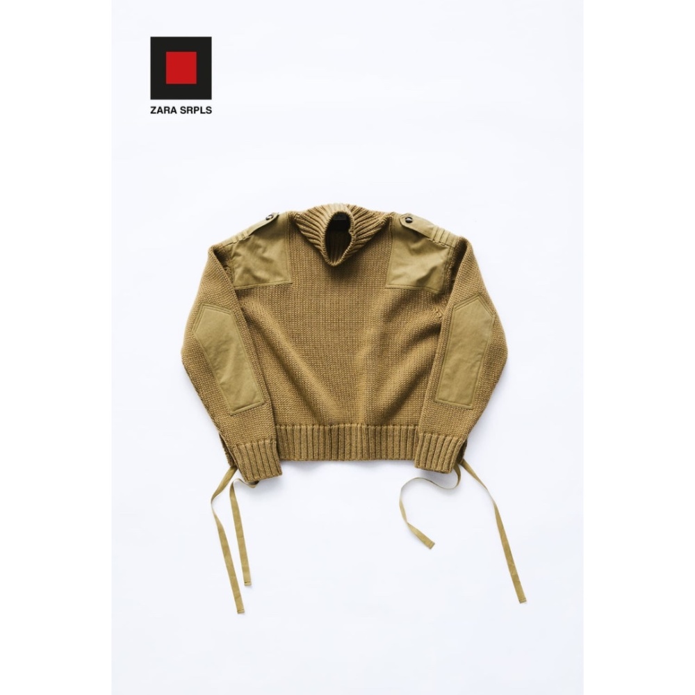 Zara Srpls military style wool sweater Small S